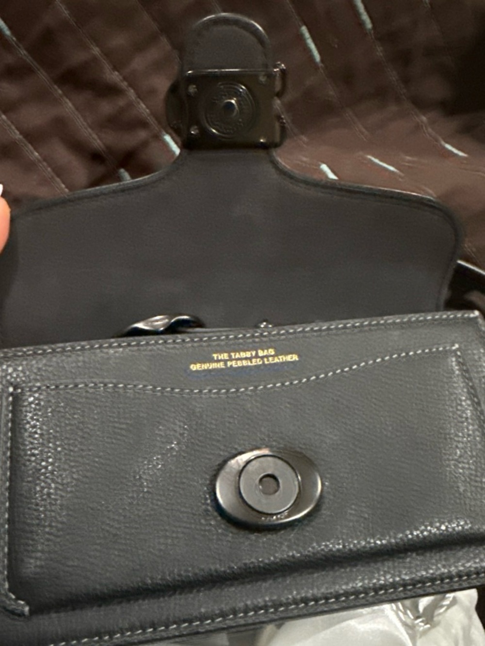 Black Leather Top-Handle Shoulder Bag - Picture 4 of 4